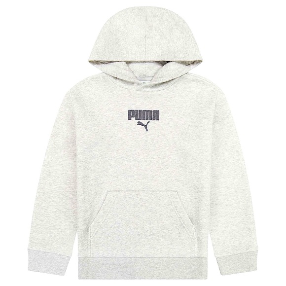 Puma Heather Gray Logo Hooded Sweatshirt, Kids Size Large (14/16). - Picture 4 of 11